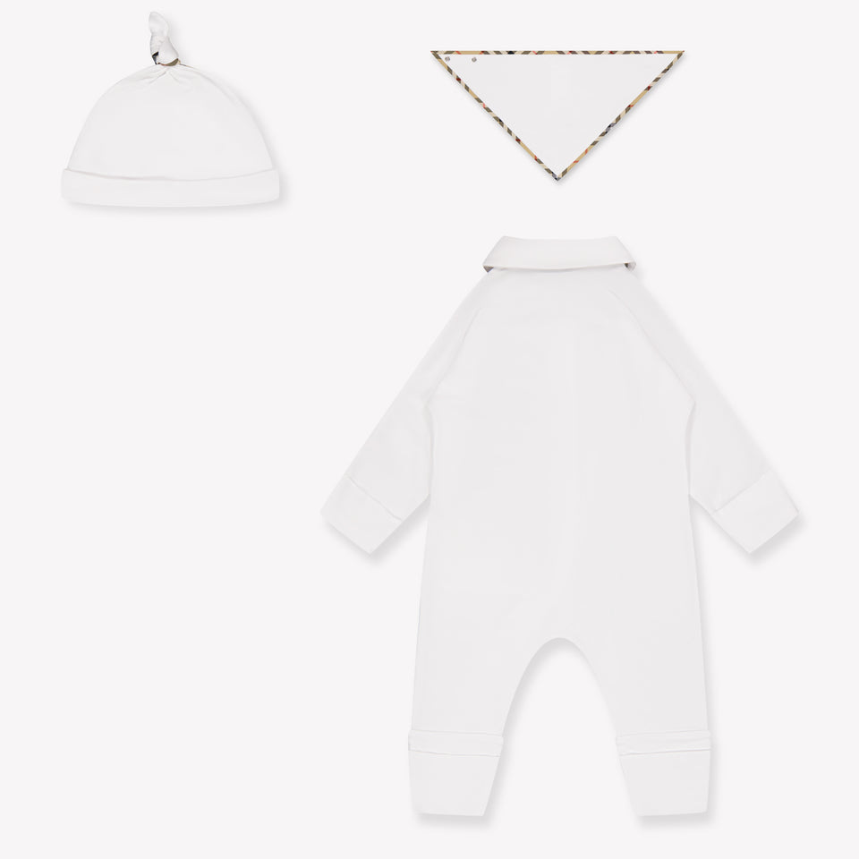 Burberry Hamilton Baby Unisex Playsuit In White