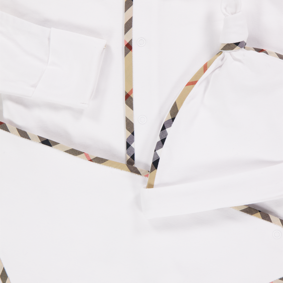Burberry Hamilton Baby Unisex Playsuit In White