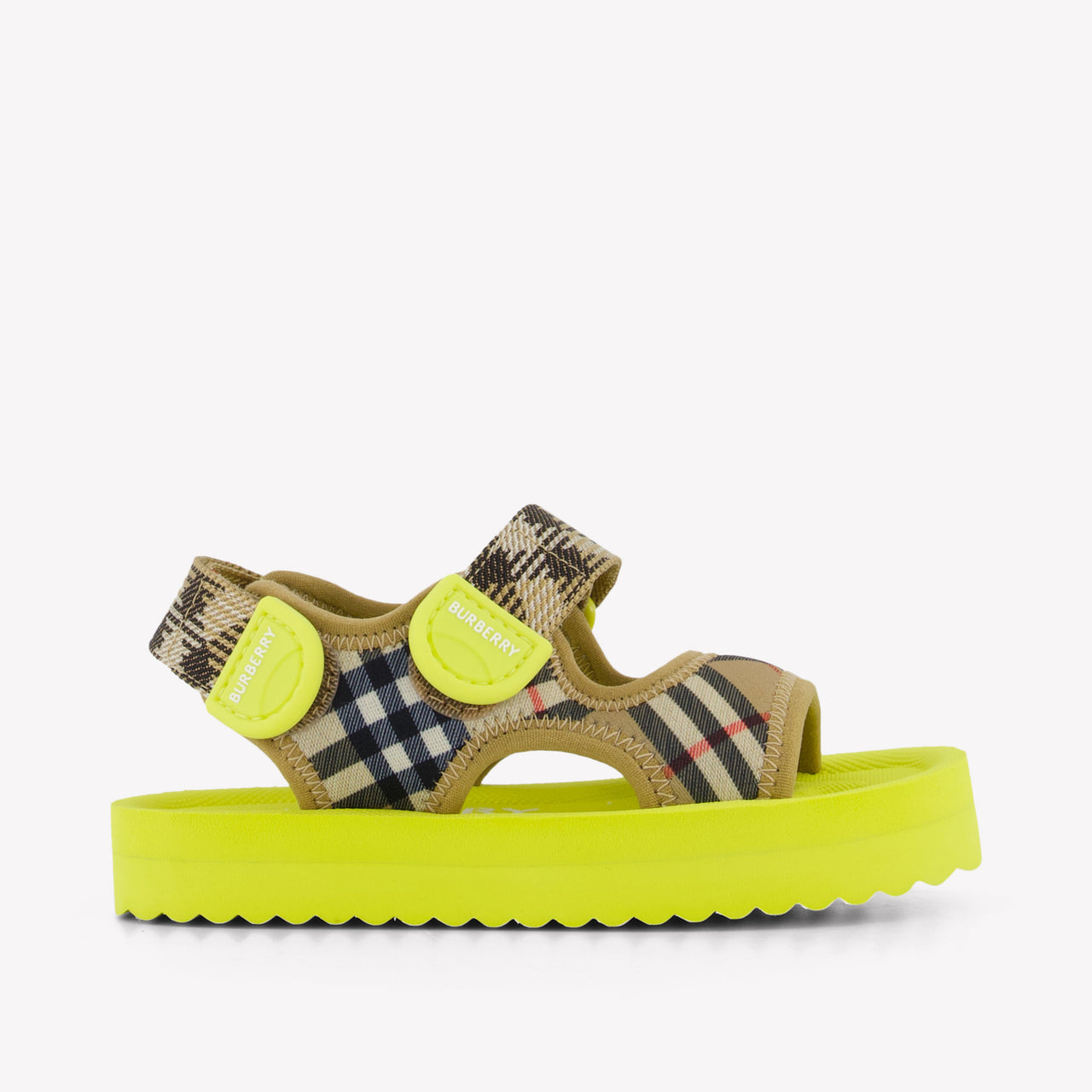 Burberry Lou Boys Sandals In Lime