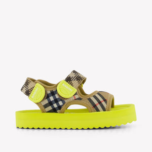 Burberry Lou Boys Sandals In Lime