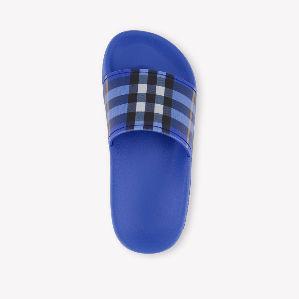 Burberry Furley Jongens Slippers In Cobalt Blauw