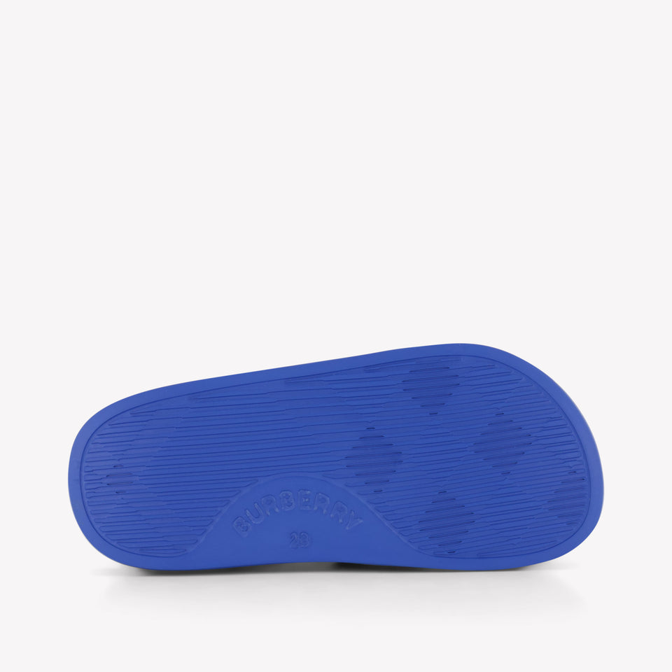 Burberry Furley Jongens Slippers In Cobalt Blauw