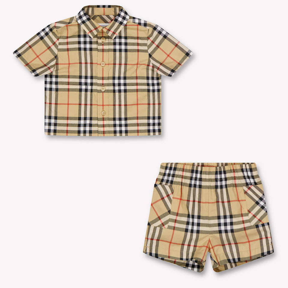 Burberry Carey Baby Jongens Setje In Beige
