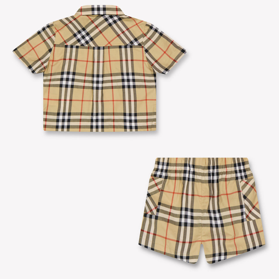 Burberry Carey Baby Jongens Setje In Beige
