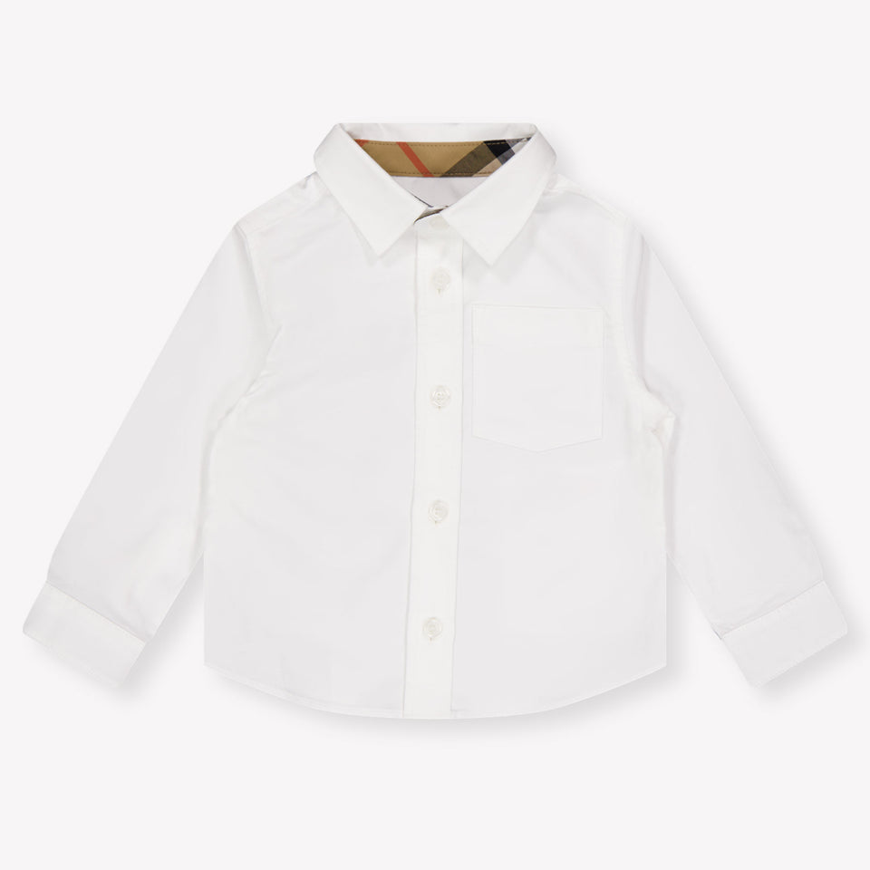 Burberry Owen Baby Jongens Blouse In Wit