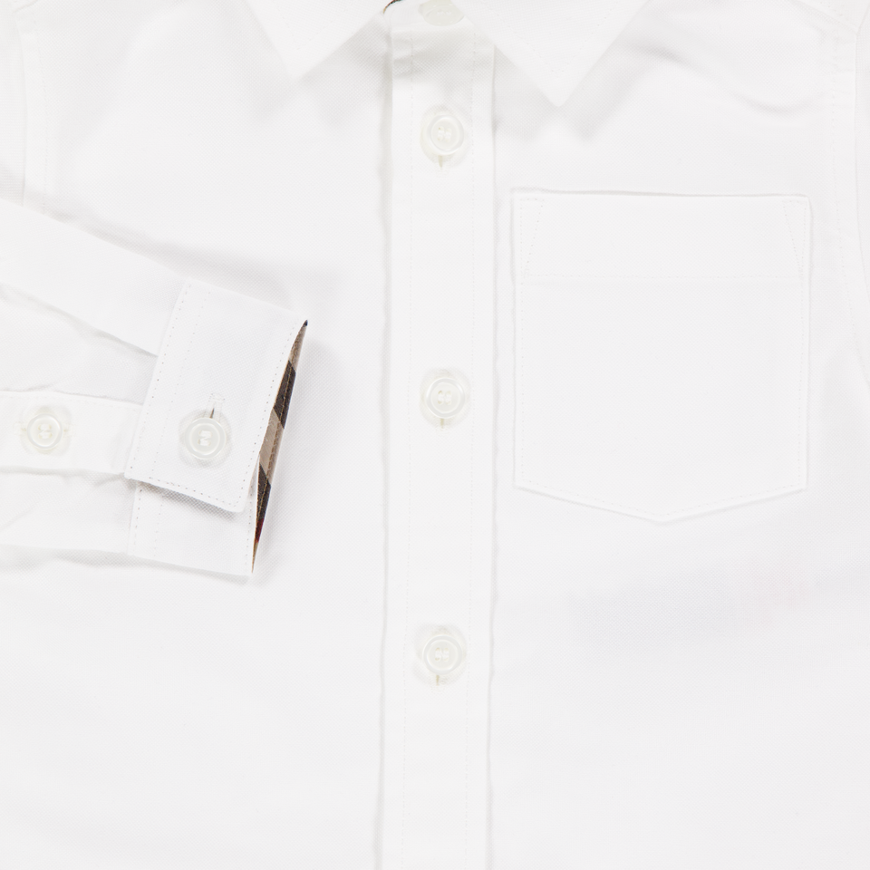 Burberry Owen Baby Jongens Blouse In Wit