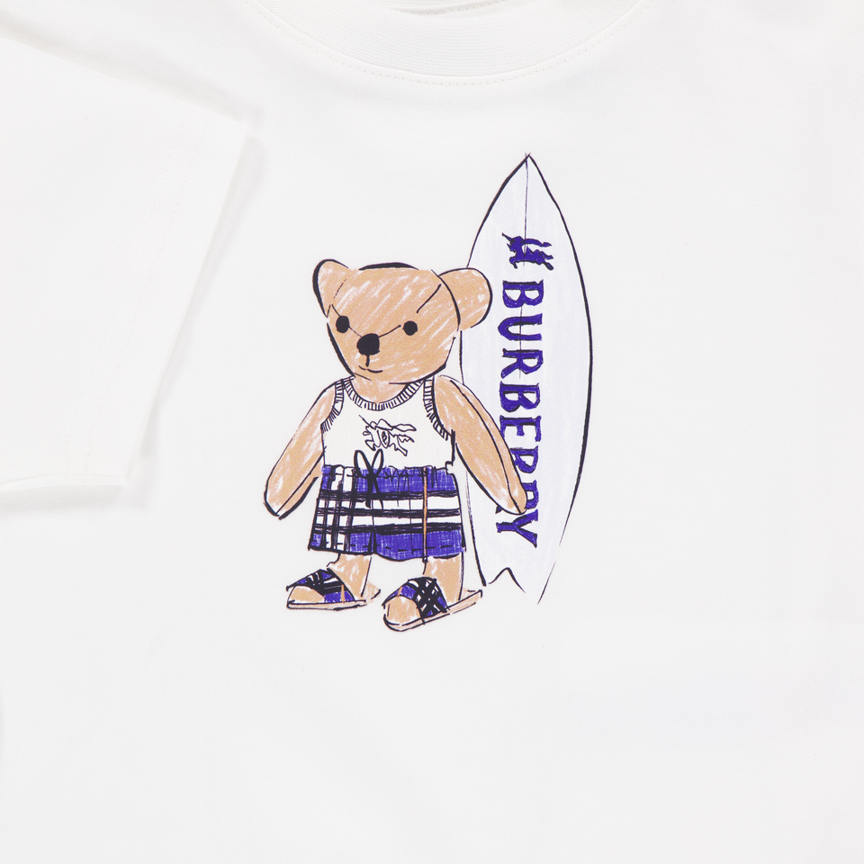 Burberry CedarTeddy Baby Boys T-Shirt In OffWhite