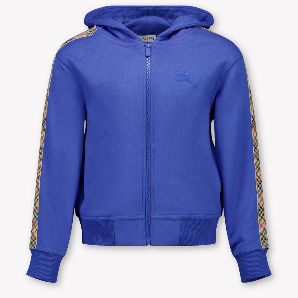 Burberry Clyde Kids Boys Cardigan In Cobalt Blue