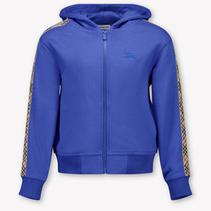 Burberry Clyde Kids Boys Cardigan In Cobalt Blue