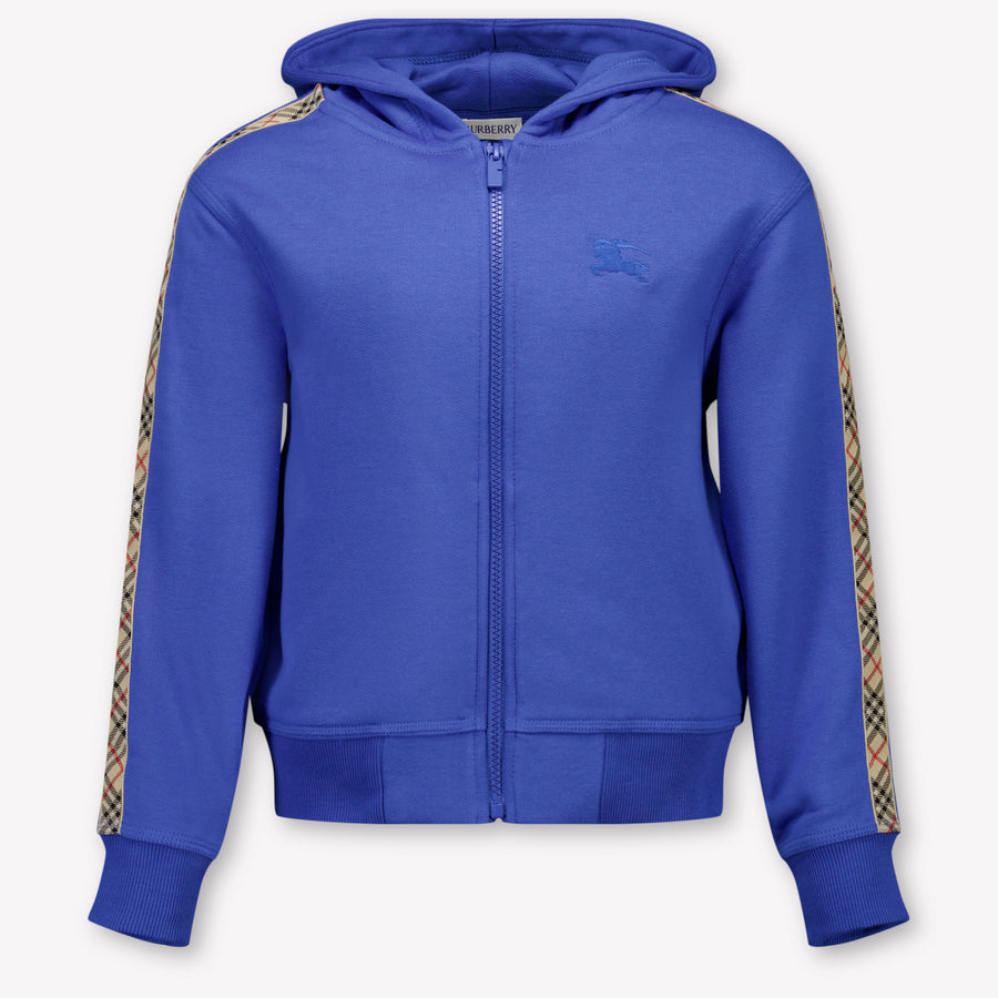 Burberry Clyde Kids Boys Cardigan In Cobalt Blue