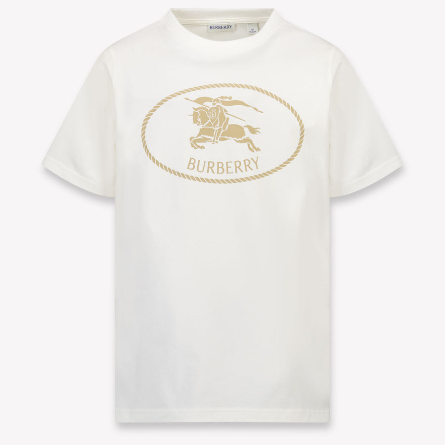 Burberry Cedar Crest Unisex Kids T-Shirt in Off-White