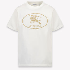 Burberry Cedar Crest Kids Unisex T-Shirt In OffWhite