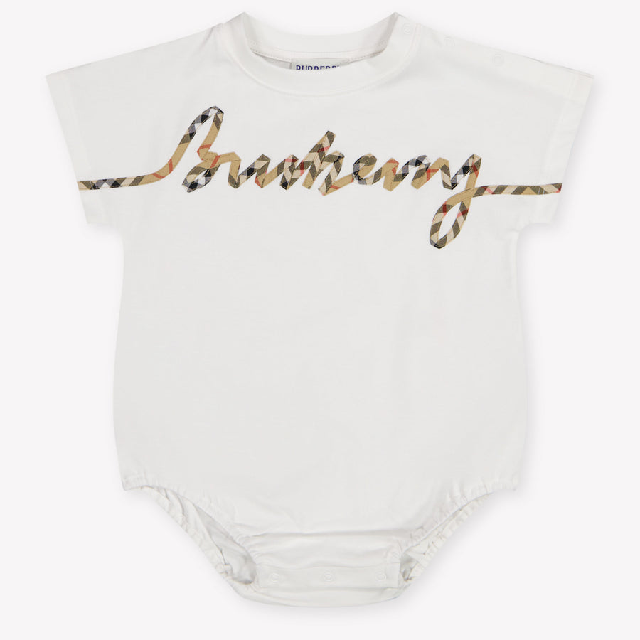 Burberry Dolby Baby Meisjes Rompertje In Wit