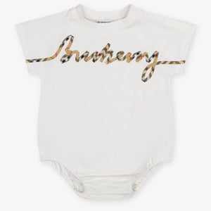Burberry Dolby Baby Girls Romper In White