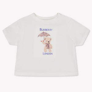 Burberry Cedar Baby Unisex T-Shirt In Off White