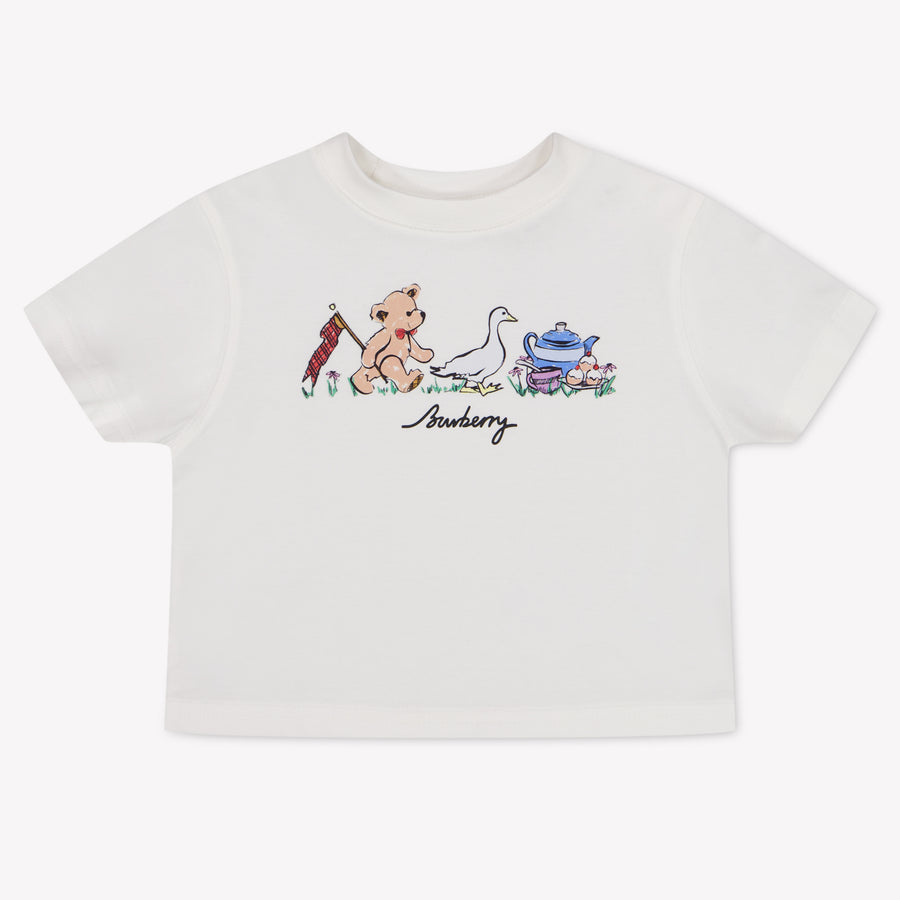 Burberry Cedar Baby Unisex T-Shirt in Off-White