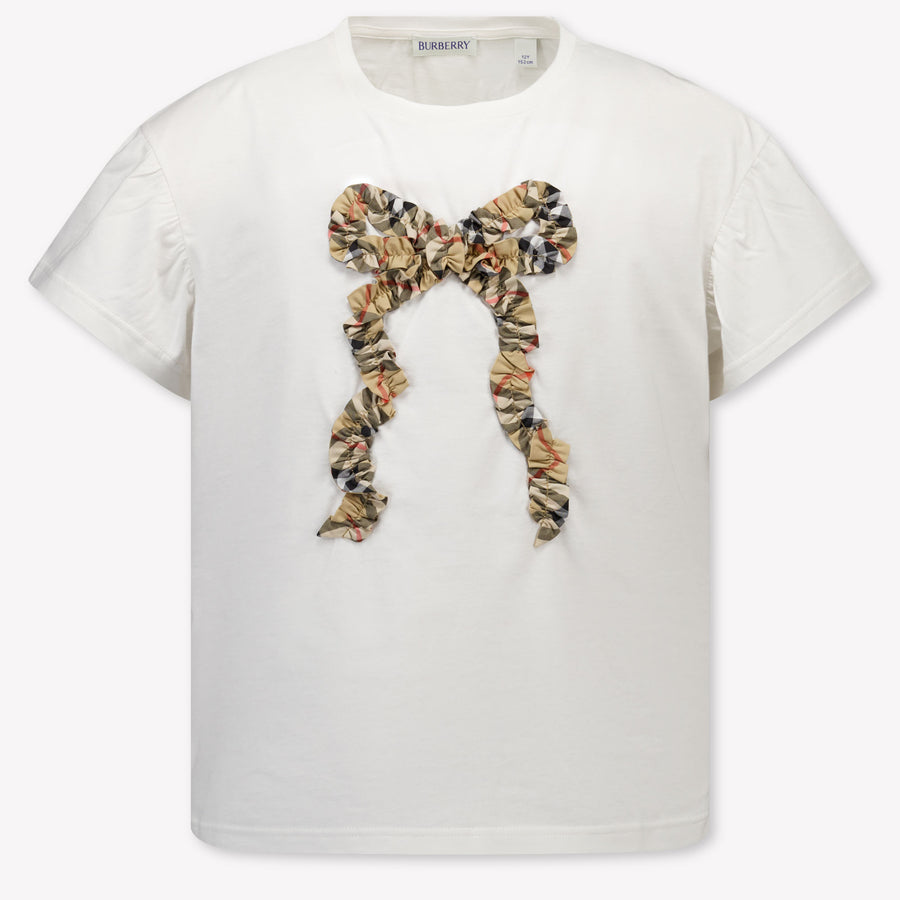 Burberry Roxy Bow Girls T-Shirt in Off-White