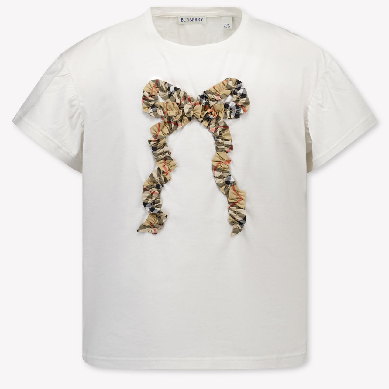 Burberry Roxy Bow Kids Girls T-Shirt In OffWhite