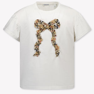 Burberry Roxy Bow Kids Girls T-Shirt In OffWhite