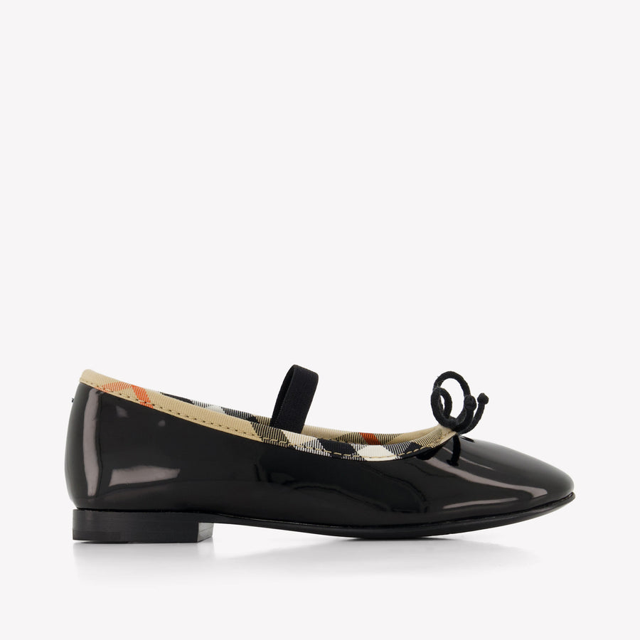Burberry Waverly Kids Girls Shoes In Black