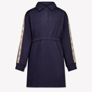Burberry Alina Kids Girls Dress In Navy