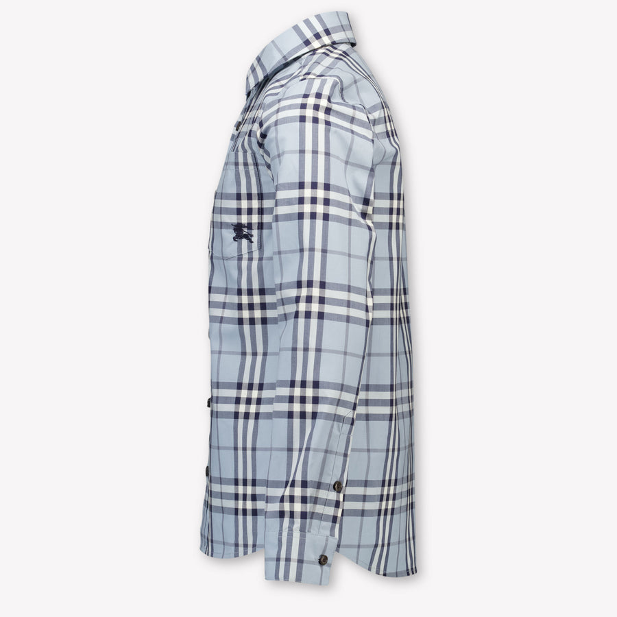 Burberry Owen Kids Boys Blouse In Light Blue