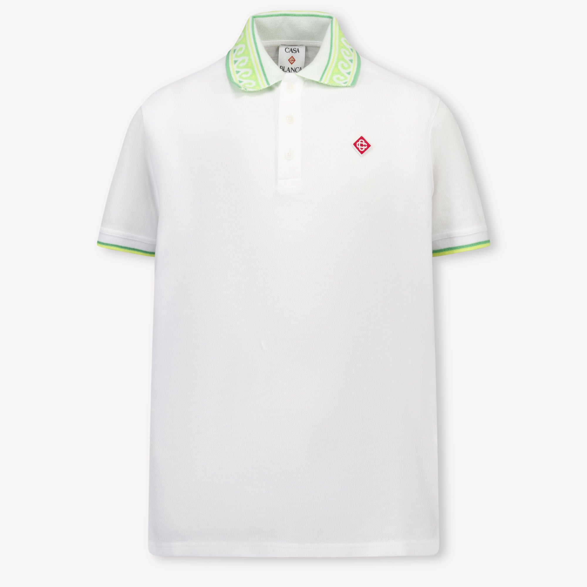 CASABLANCA Kids Boys Polo In White