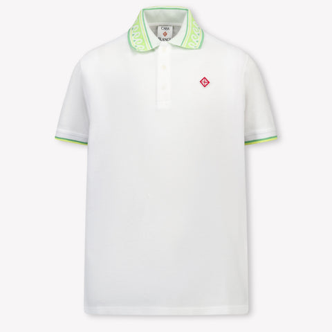 CASABLANCA Kids Boys Polo In White