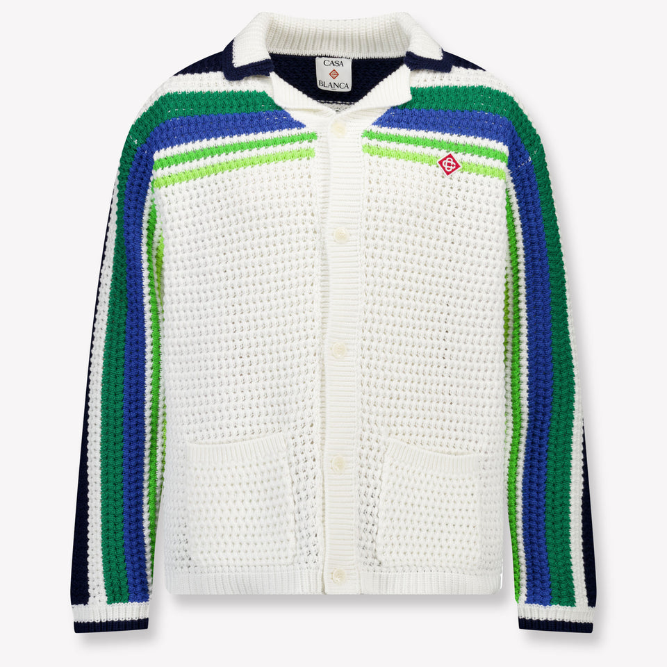 CASABLANCA Kids Boys Cardigan In White