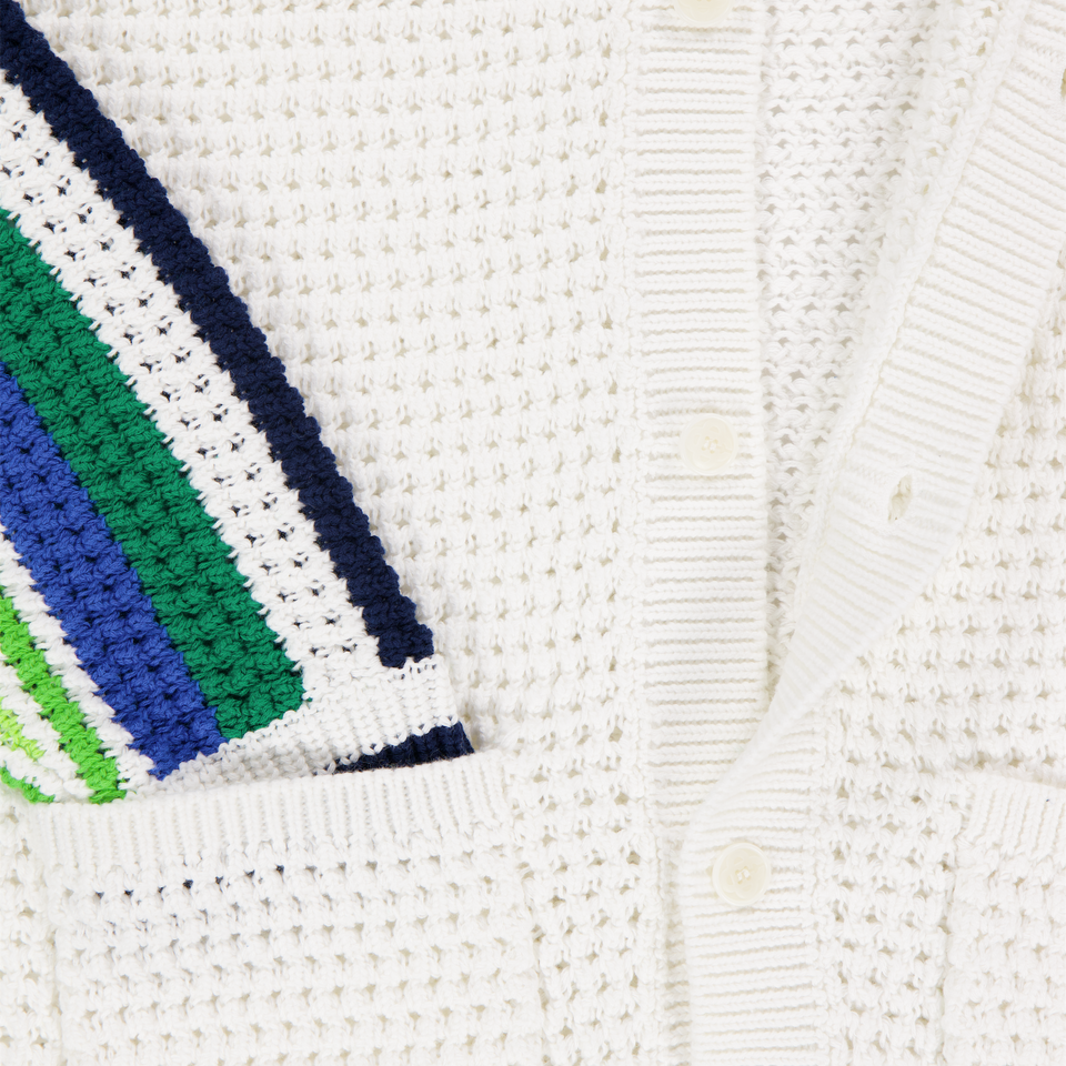 CASABLANCA Kids Boys Cardigan In White