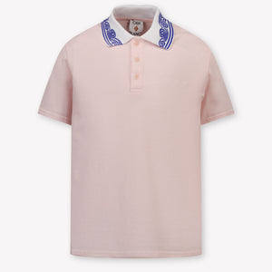CASABLANCA Kids Unisex Polo In Light Pink