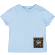Fendi bebek unisex tişört açık mavi
