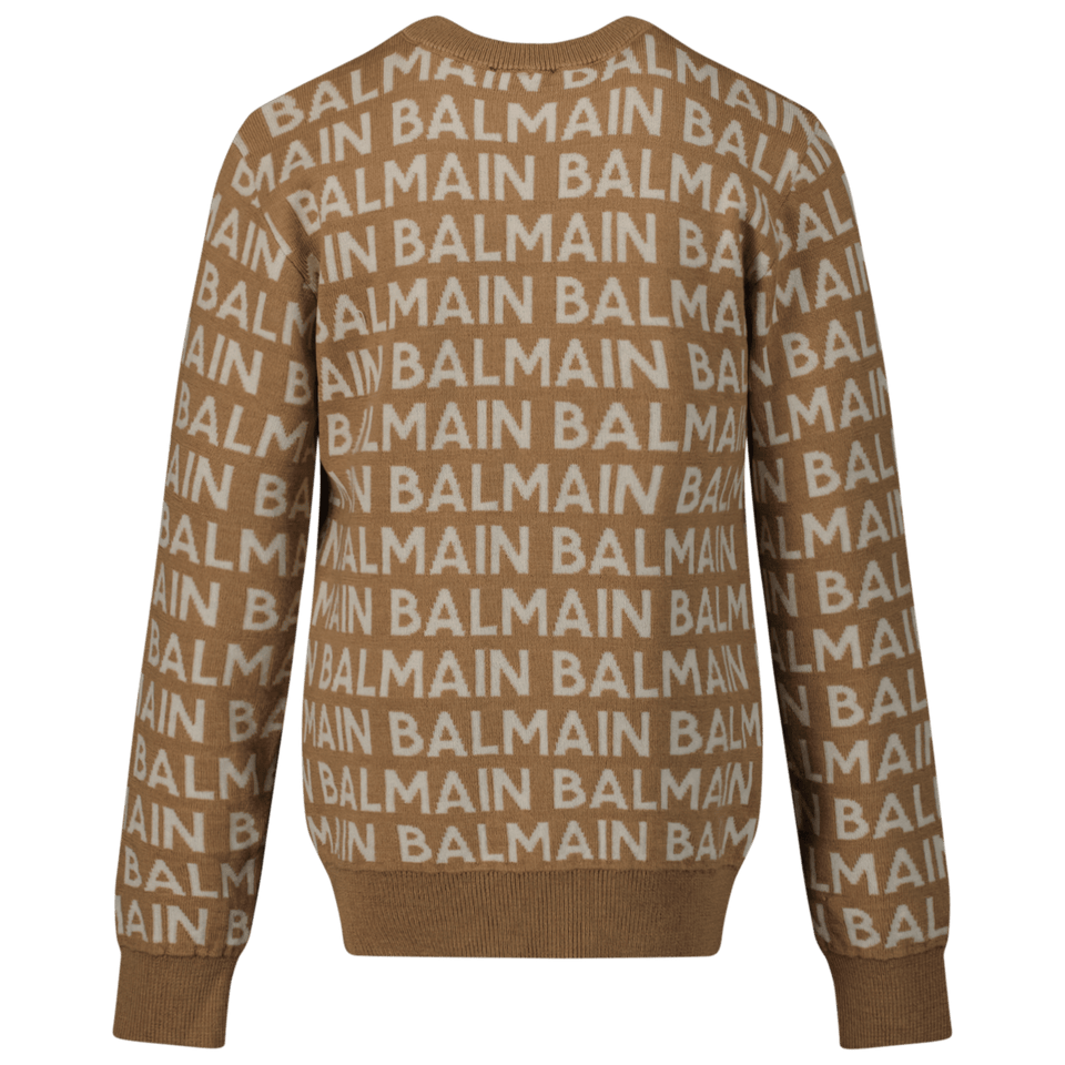 Balmain Kids Boys Sweater Beige