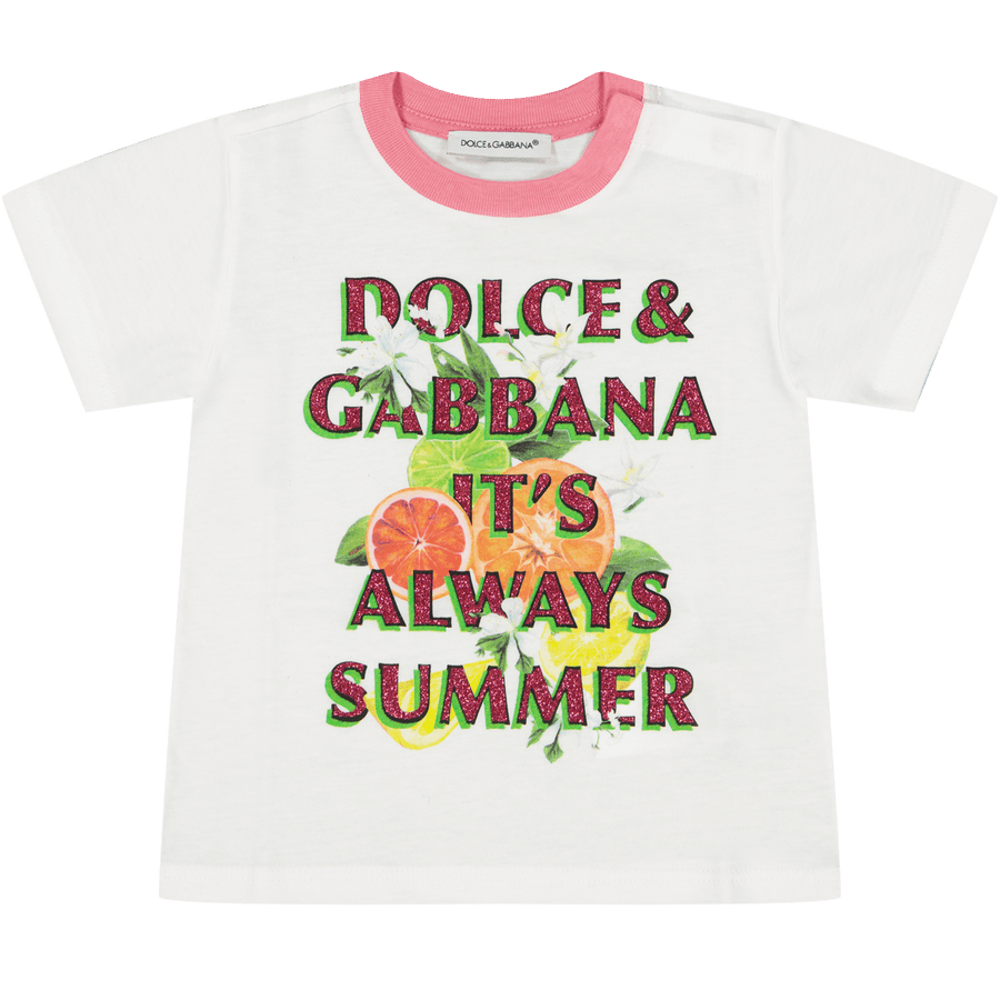 Dolce & Gabbana Baby Meisjes T-Shirt Wit 3/6
