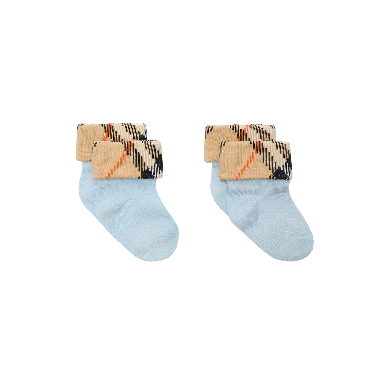 Burberry Turn Back Baby Boys Socks In Light Blue