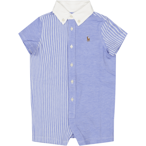 Ralph Lauren Baby Boys Playsuit In Light Blue