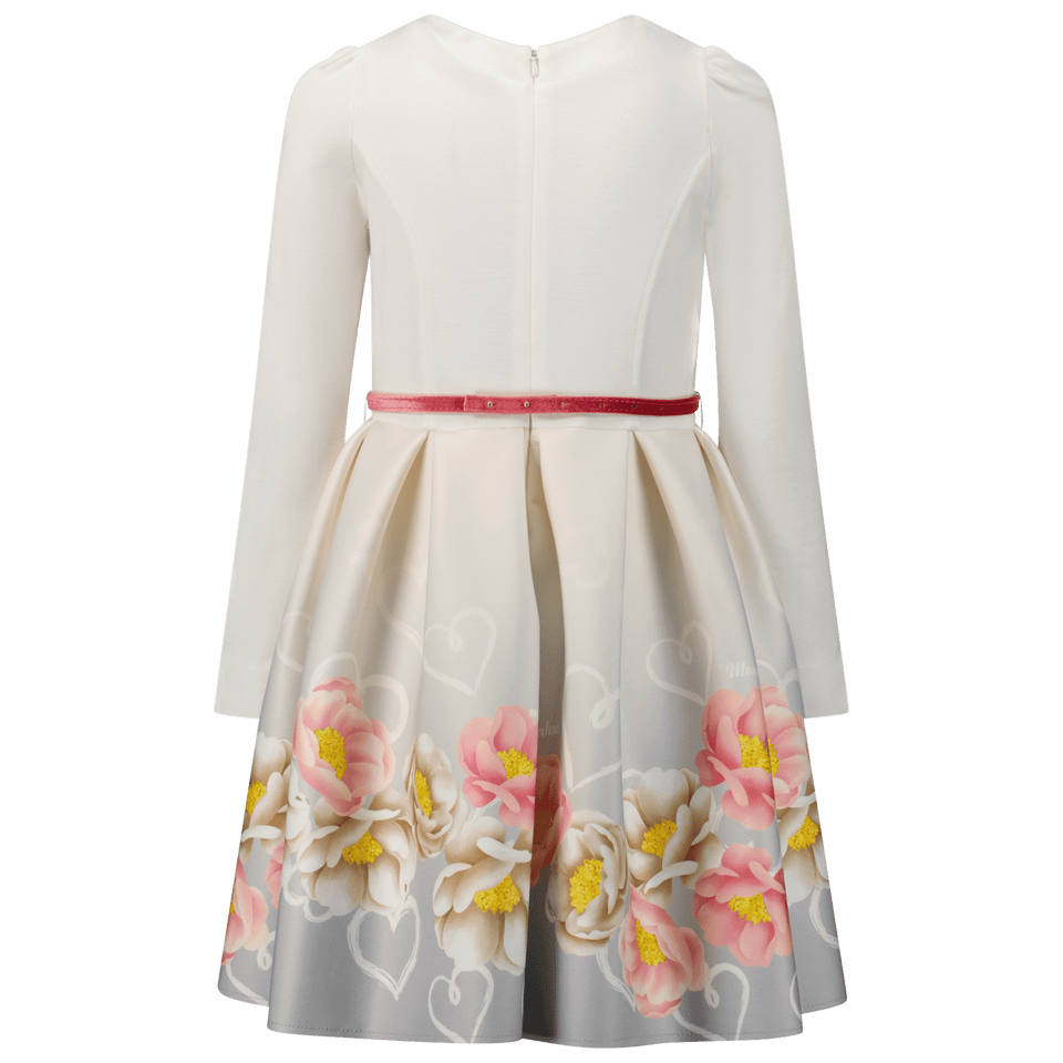 MonnaLisa Kids Girls Dress Off White