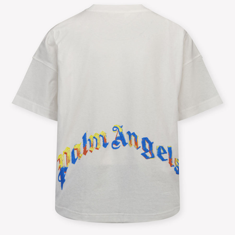 Palm Angels Kids Unisex T-Shirt In White