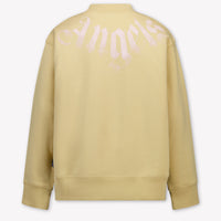 Palm Angels Kids Girls Sweater In Beige