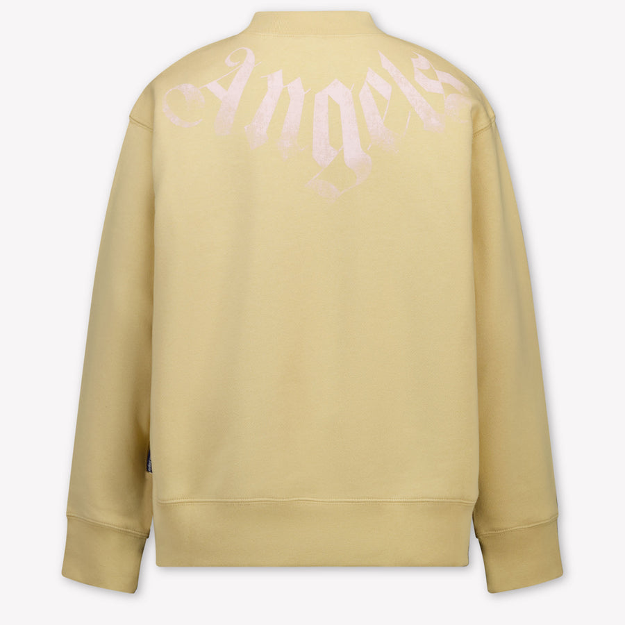 Palm Angels Kids Girls Sweater In Beige