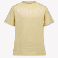 Palm Angels Kids Girls T-Shirt In Beige
