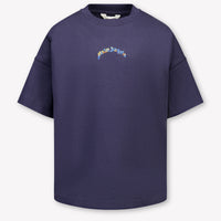 Palm Angels Kids Unisex T-Shirt In Navy