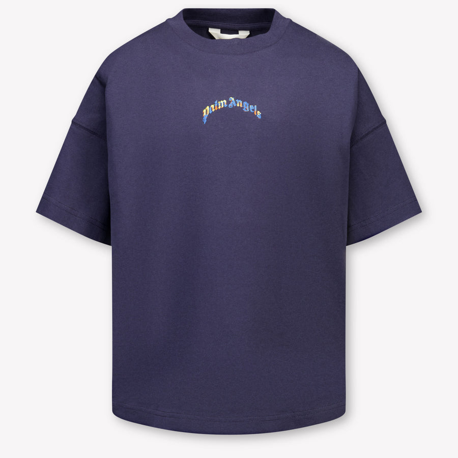 Palm Angels Kids Unisex T-Shirt In Navy