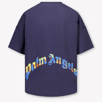 Palm Angels Kids Unisex T-Shirt In Navy