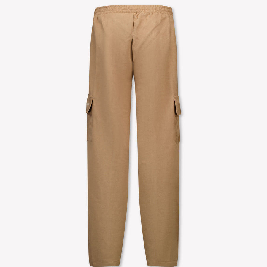 Palm Angels Kids Unisex Pants In Beige