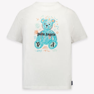 Palm Angels Kinder Unisex T-Shirt In Wit