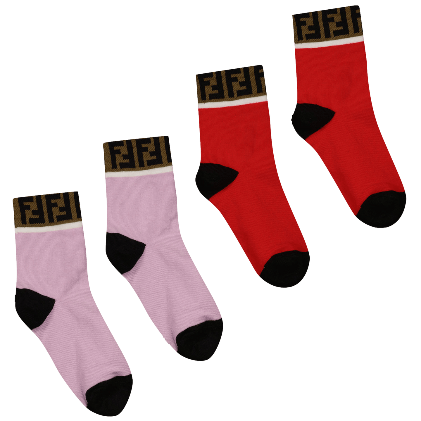 Fendi Kids Unisex Socks Red