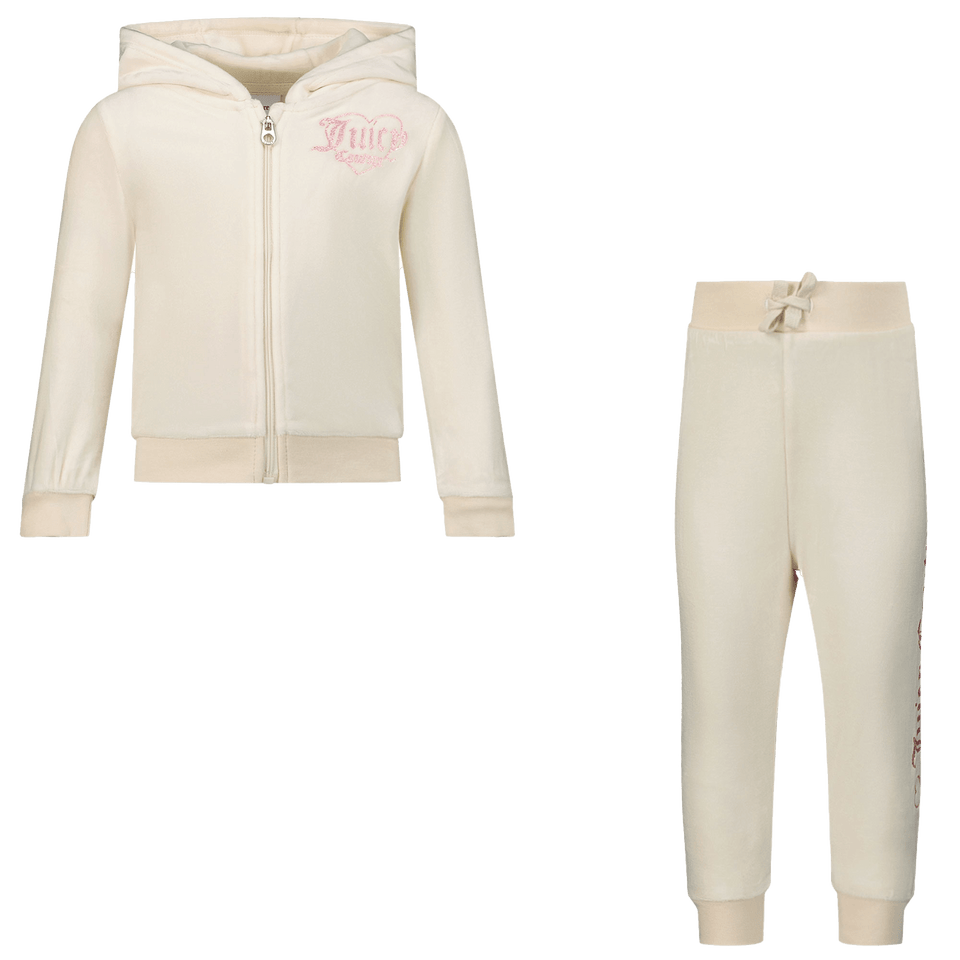 Juicy Couture Kids Girls Jogsuit Off White