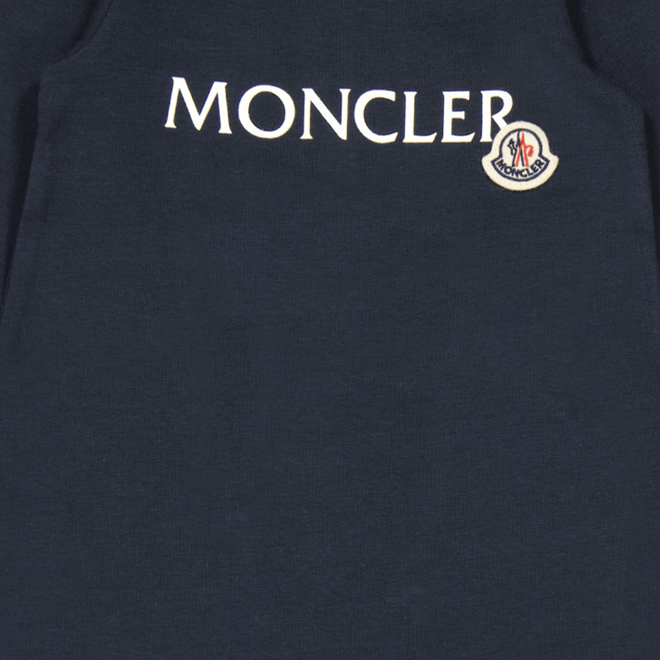 Moncler Baby Boys Playsuit In Navy