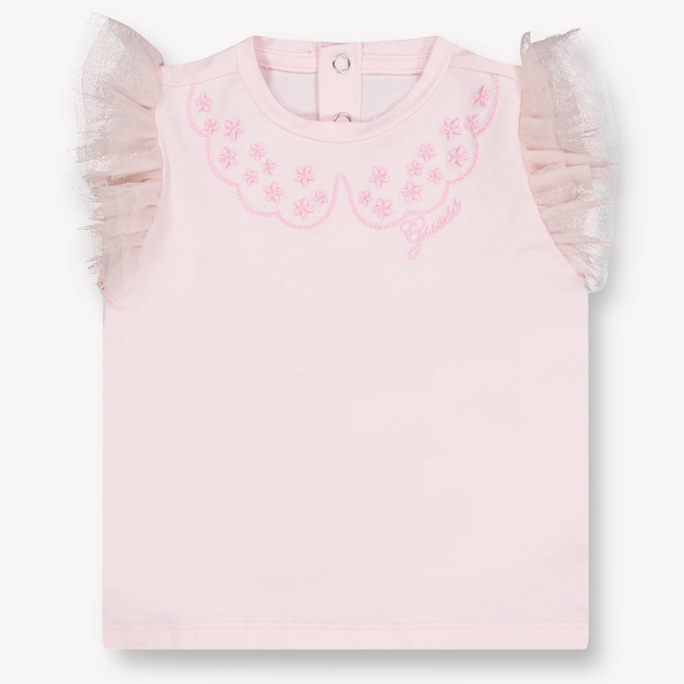 Guess Baby Girls T-Shirt In Light Pink